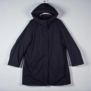 UNIQLO Hybrid Down Coat Parka With Water-Repellen Mens Medium Navy Hooded